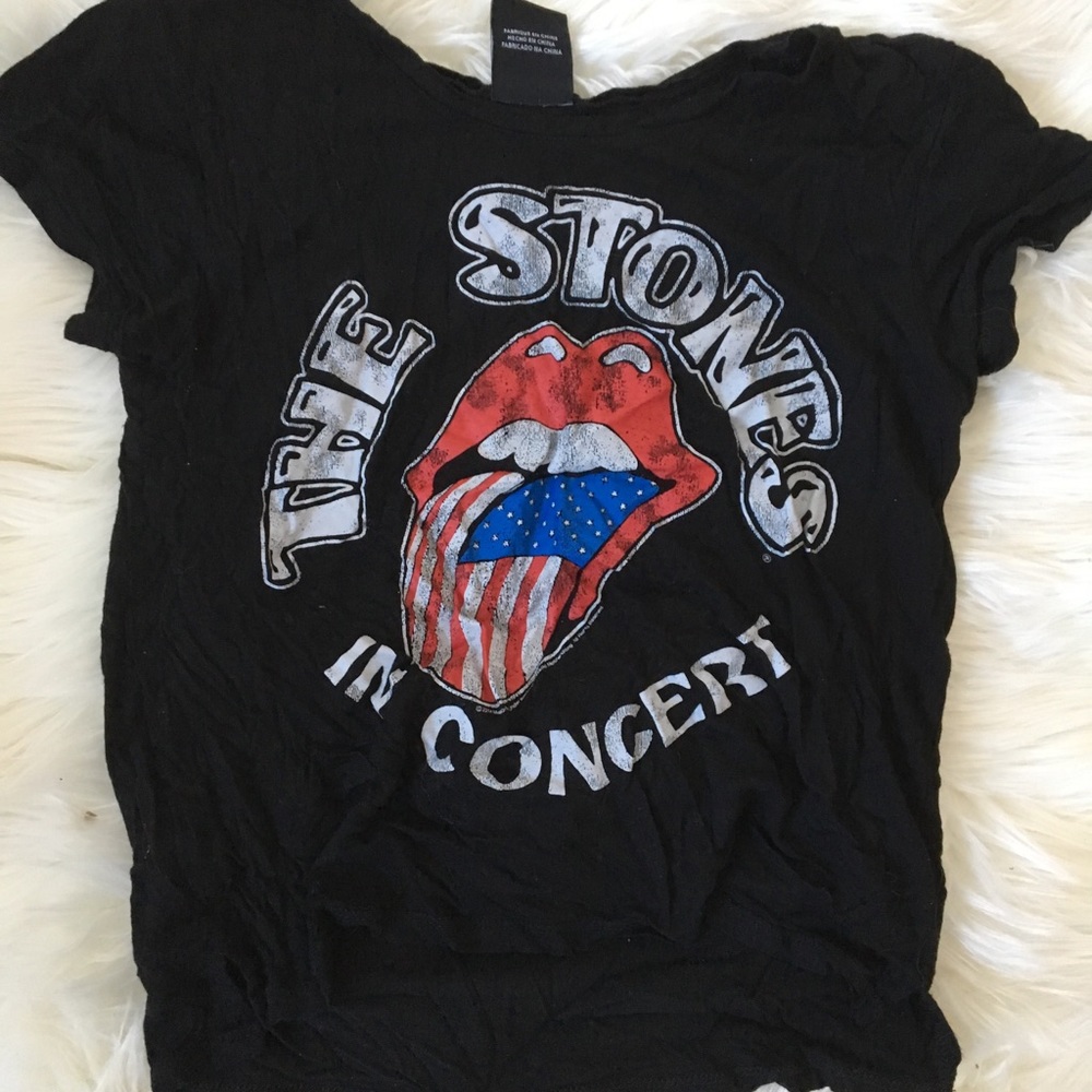 Rolling Stones graphic crop top tee